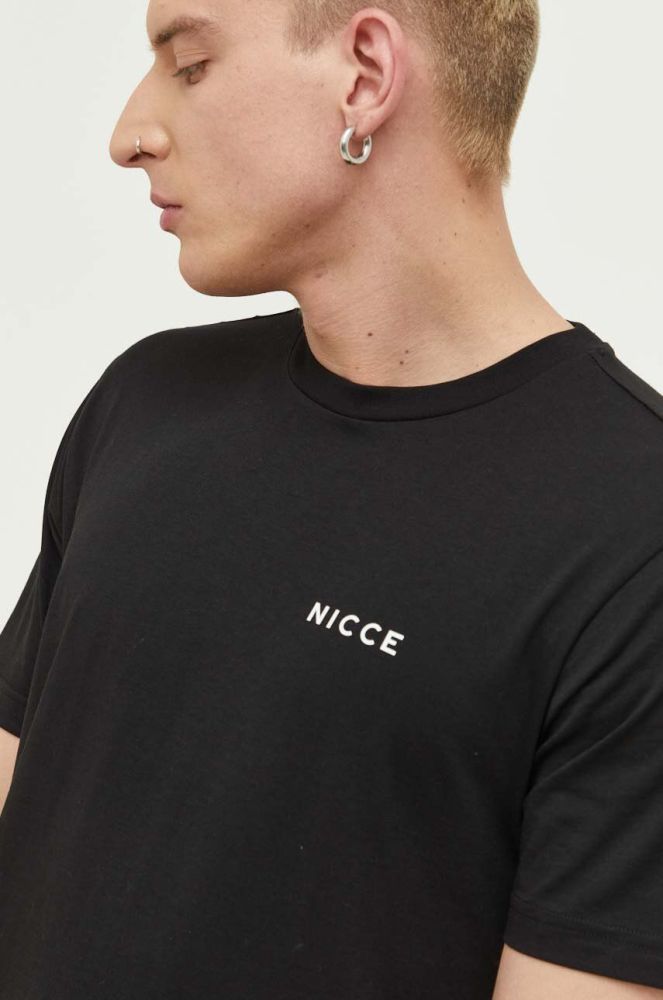 Бавовняна футболка Nicce колір чорний однотонний