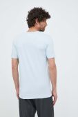 Бавовняна футболка Lindbergh з принтом колір блакитний