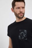 Футболка Mammut Massone Pocket чоловіча колір чорний з принтом
