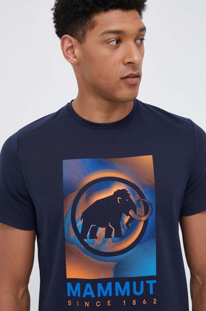 Спортивна футболка Mammut Trovat колір синій з принтом
