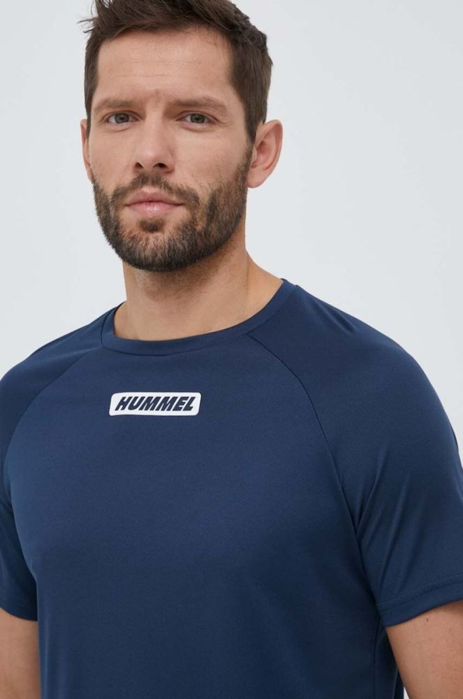 Тренувальна футболка Hummel Topaz колір синій з принтом фото 4