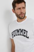 Бавовняна футболка Hummel колір білий з принтом