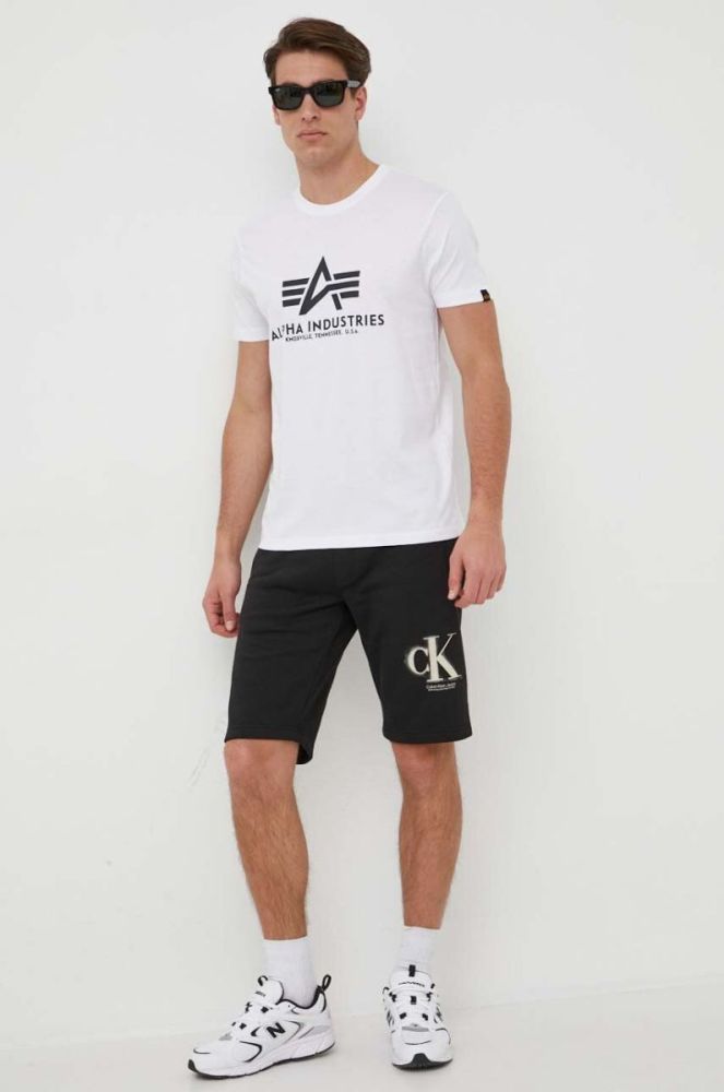 Бавовняна футболка Alpha Industries колір білий з принтом 100501.09-White фото 2