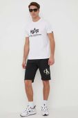 Бавовняна футболка Alpha Industries колір білий з принтом 100501.09-White