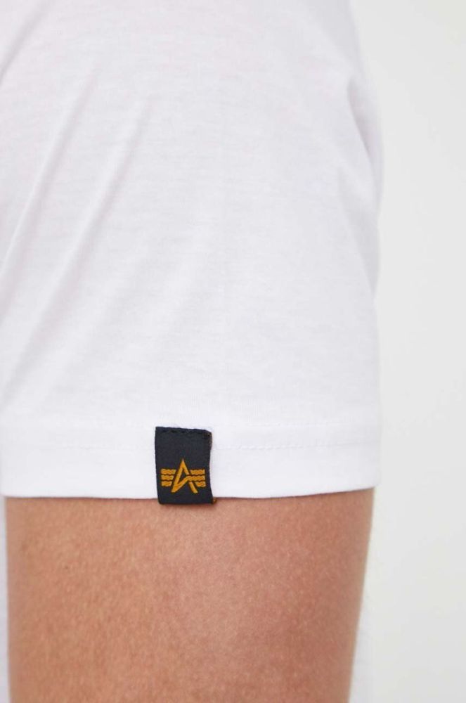 Бавовняна футболка Alpha Industries колір білий з принтом 100501.09-White фото 5