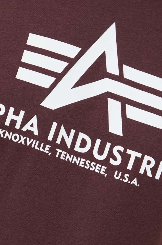 Бавовняна футболка Alpha Industries колір бордовий з принтом 100501.21-DeepMaroon фото 5