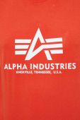 Бавовняна футболка Alpha Industries колір червоний з принтом 100501.577-AtomicRed