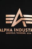 Бавовняна футболка Alpha Industries колір чорний з принтом 100501FP.365-BlackGold