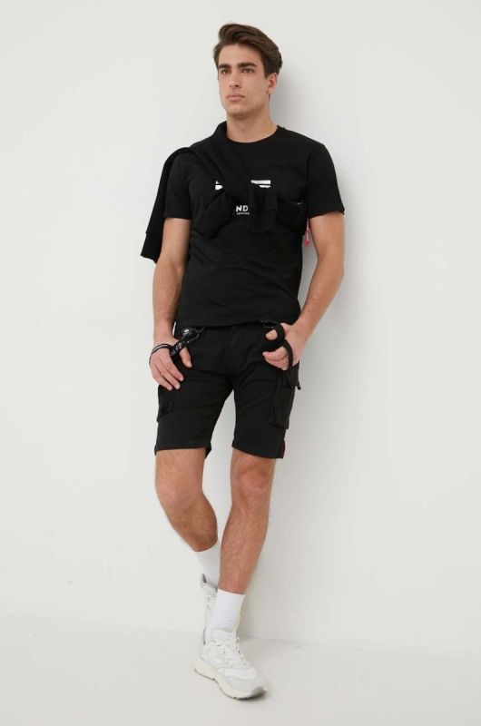 Бавовняна футболка Alpha Industries колір чорний з принтом 100501FP.530-BlackSilve фото 2