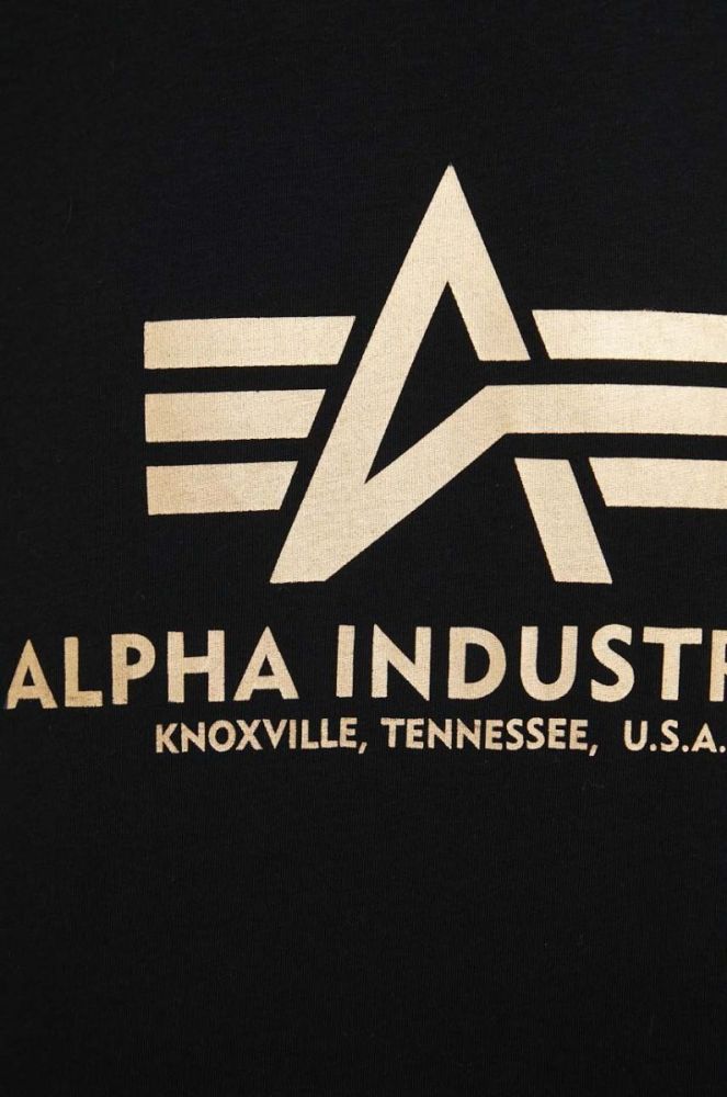 Бавовняна футболка Alpha Industries колір чорний з принтом 100501FP.583-BlackGold фото 5