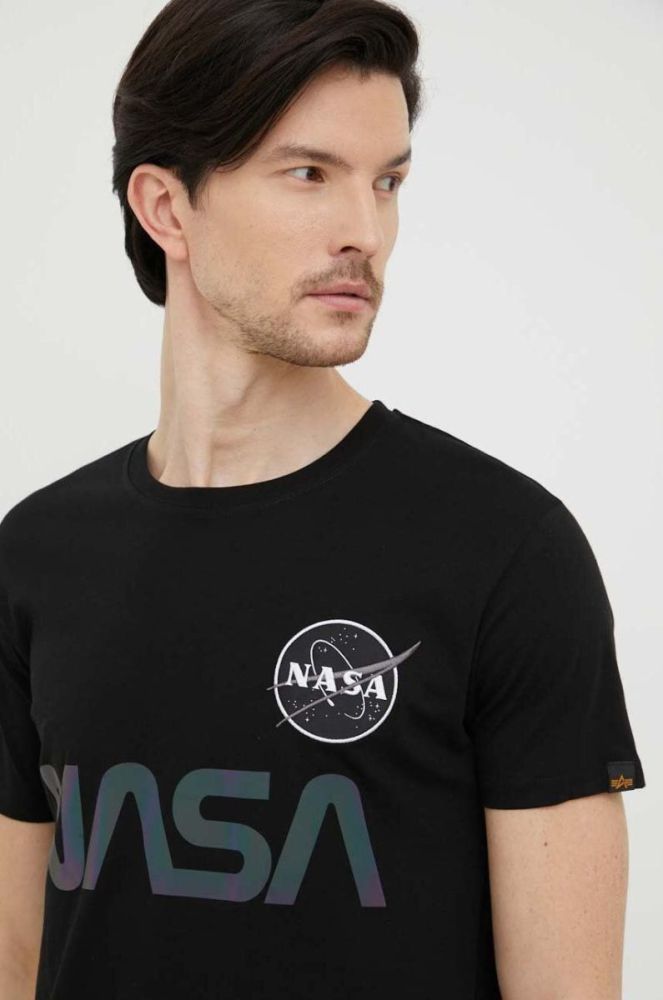 Бавовняна футболка Alpha Industries колір чорний з принтом 178501RR.03-Black фото 4