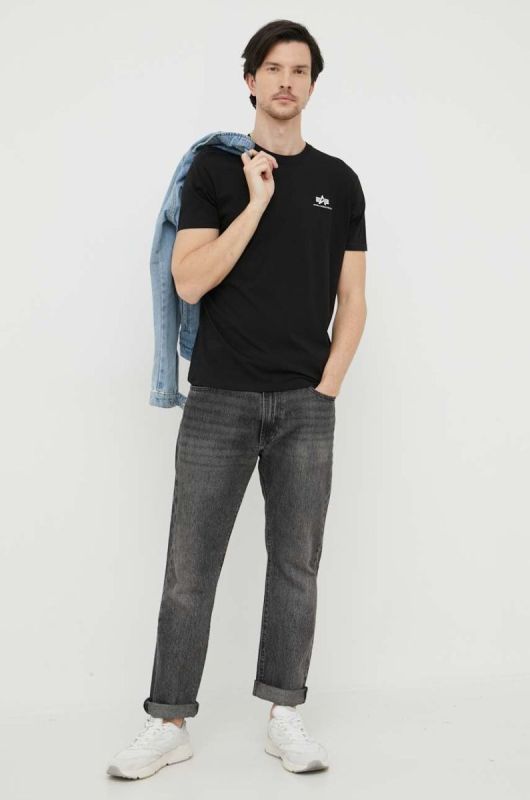 Бавовняна футболка Alpha Industries колір чорний з принтом 188505.03-Black фото 2