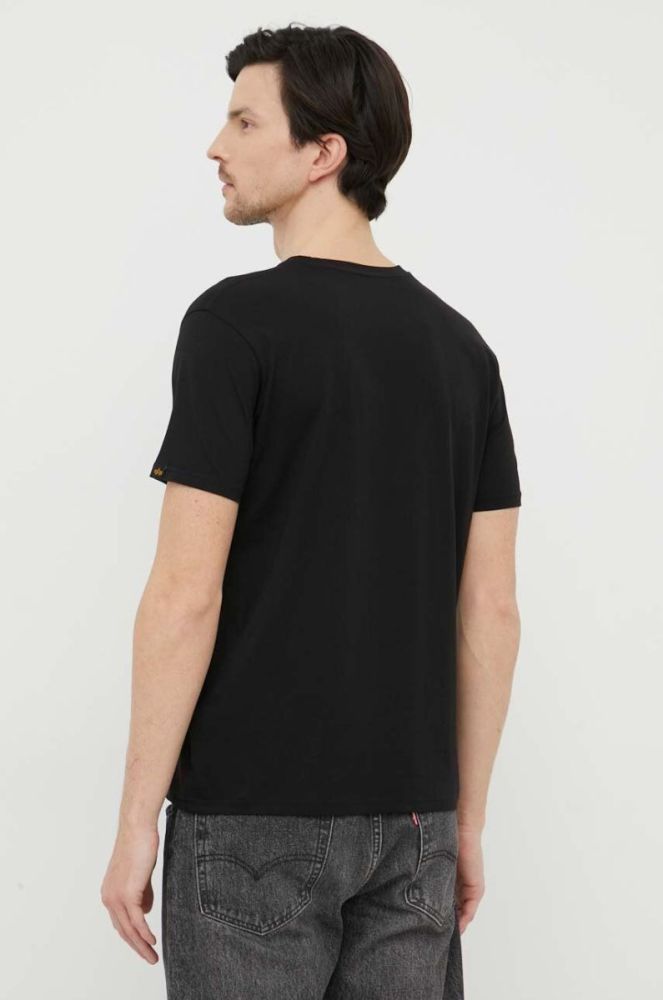 Бавовняна футболка Alpha Industries колір чорний з принтом 188505.03-Black фото 3