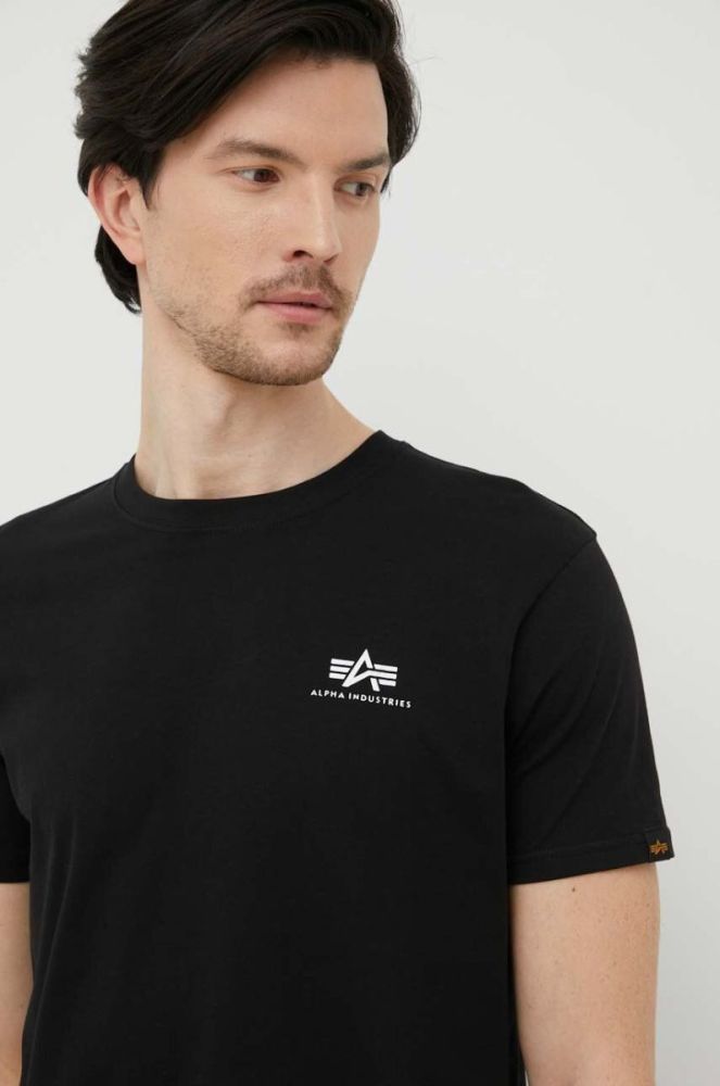 Бавовняна футболка Alpha Industries колір чорний з принтом 188505.03-Black фото 4