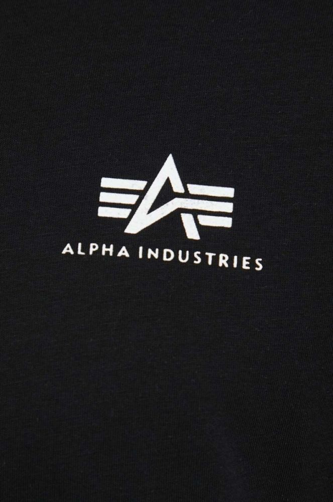 Бавовняна футболка Alpha Industries колір чорний з принтом 188505.03-Black фото 5