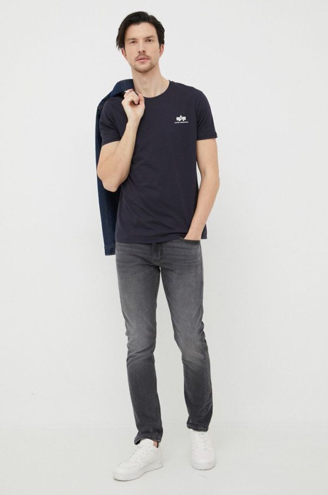 Бавовняна футболка Alpha Industries колір синій однотонний 188505.07-RepBlue фото 2