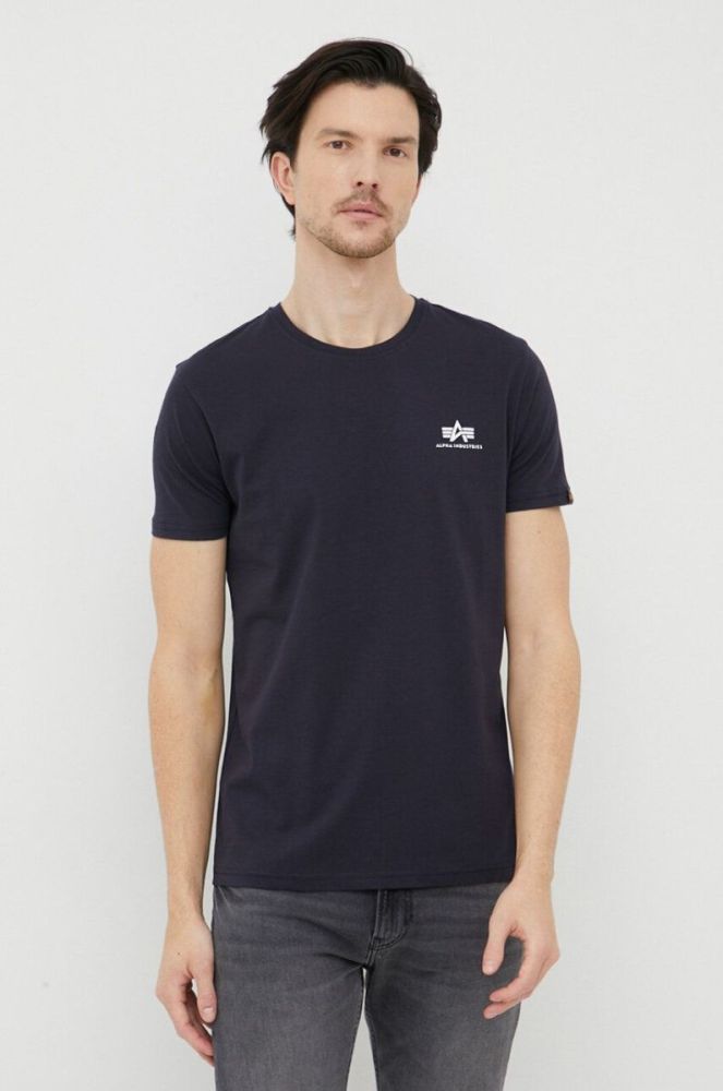 Бавовняна футболка Alpha Industries колір синій однотонний 188505.07-RepBlue фото 4
