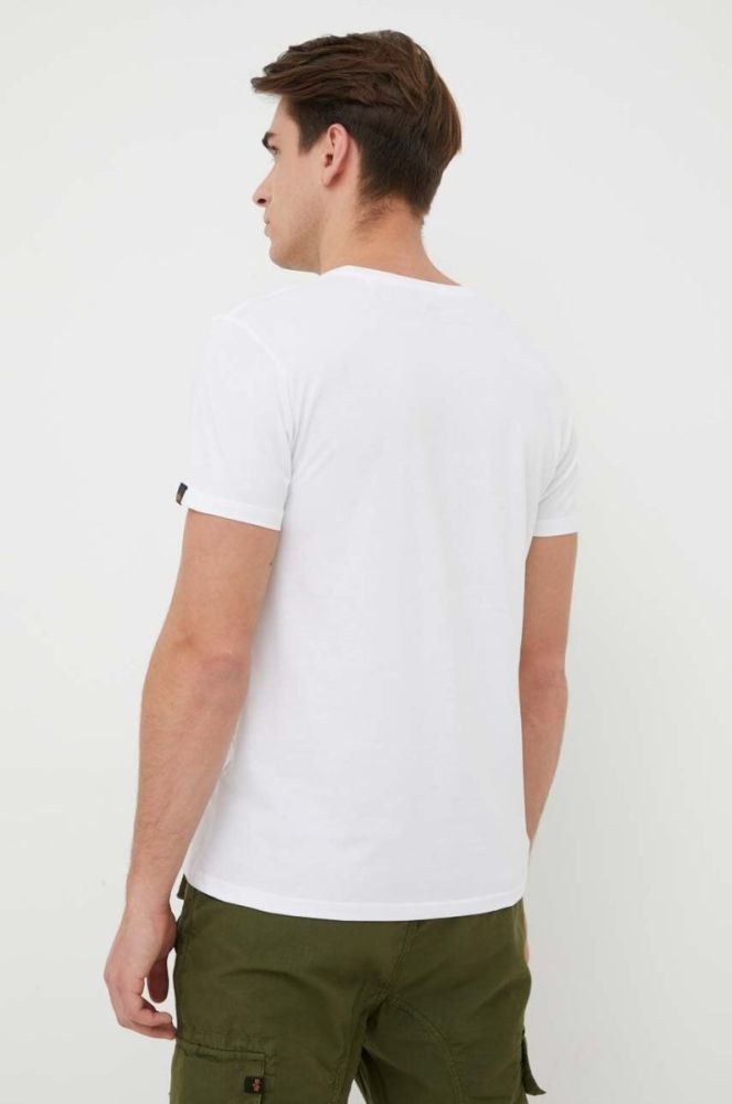 Бавовняна футболка Alpha Industries колір білий з принтом 188505.09-White фото 3