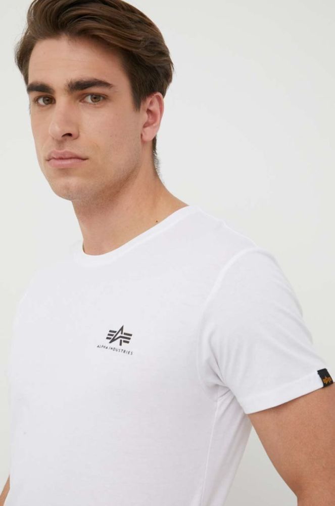 Бавовняна футболка Alpha Industries колір білий з принтом 188505.09-White фото 4