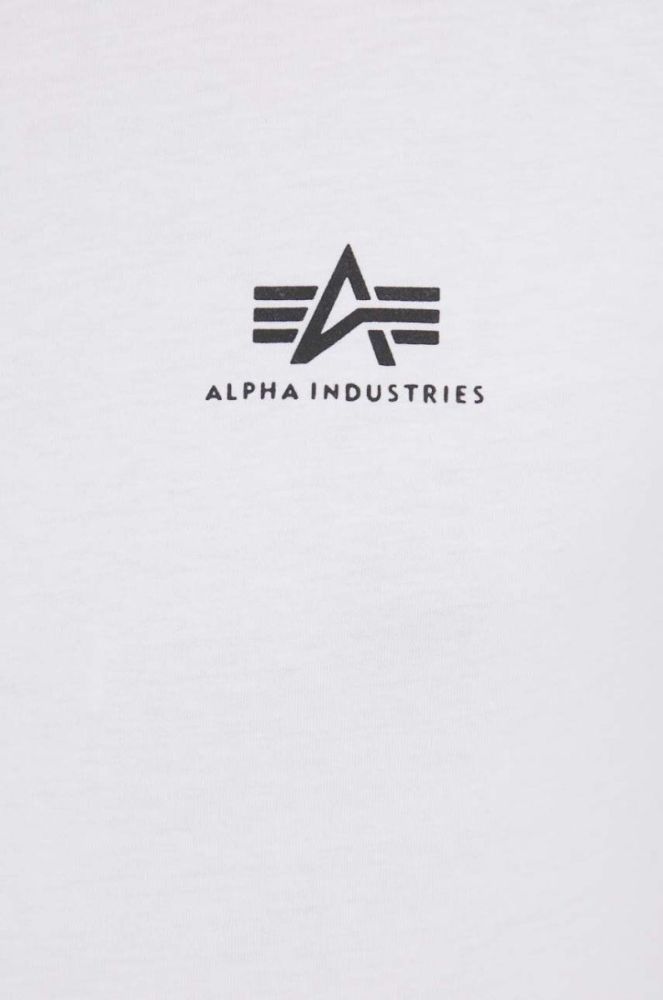 Бавовняна футболка Alpha Industries колір білий з принтом 188505.09-White фото 5