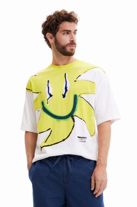 Бавовняна футболка Desigual колір білий з принтом (3152241)