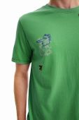 Бавовняна футболка Desigual чоловічий колір зелений візерунок