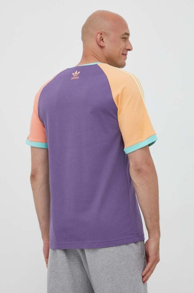 Бавовняна футболка adidas Originals колір фіолетовий візерунок (3363781) фото 3