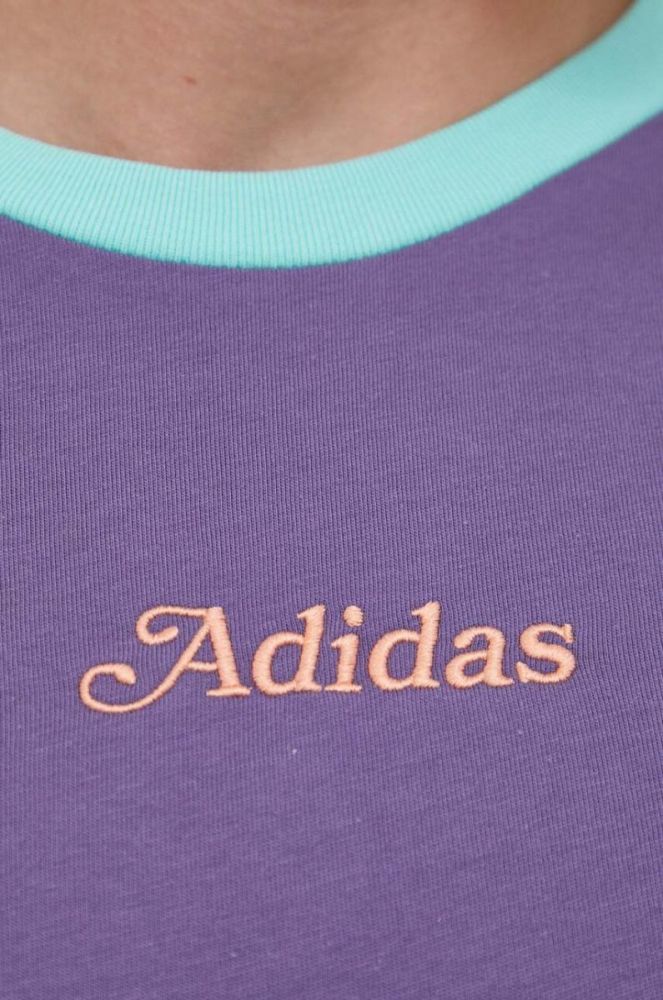 Бавовняна футболка adidas Originals колір фіолетовий візерунок (3363781) фото 5