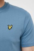 Бавовняна футболка Lyle & Scott однотонний колір блакитний