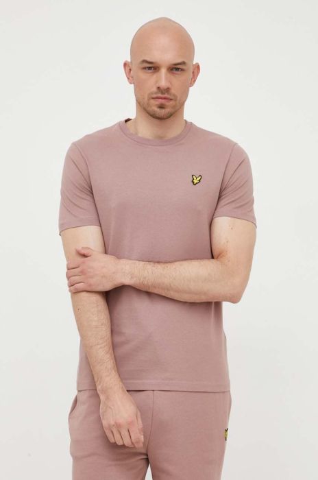 Бавовняна футболка Lyle & Scott колір рожевий однотонний (3255197)