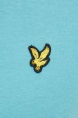Бавовняна футболка Lyle & Scott колір бірюзовий однотонний