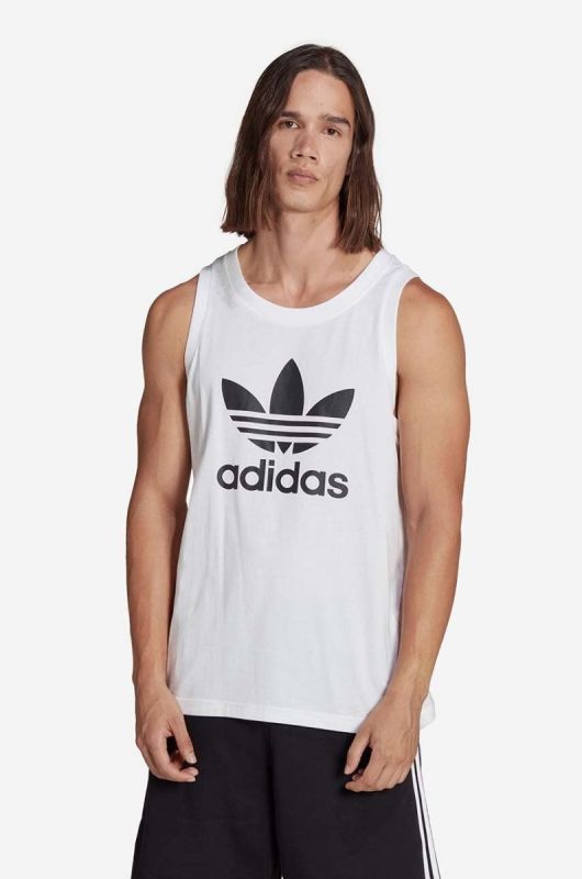 Бавовняний топ adidas Originals Adicolor Classics Trefoil Tank Top колір білий IA4808-white