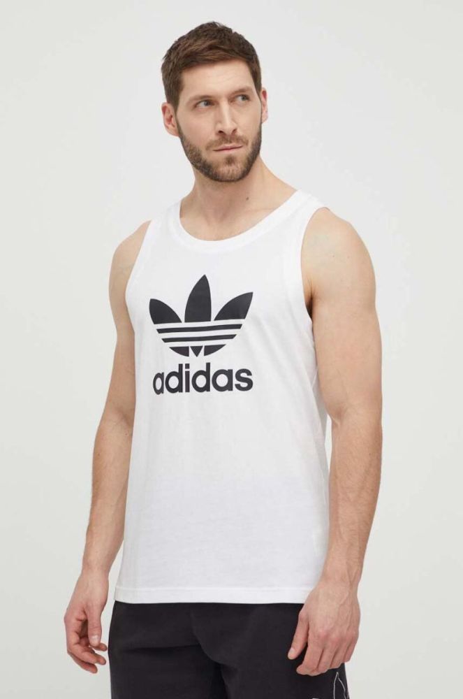 Бавовняний топ adidas Originals Adicolor Classics Trefoil Tank Top колір білий IA4808-white фото 4