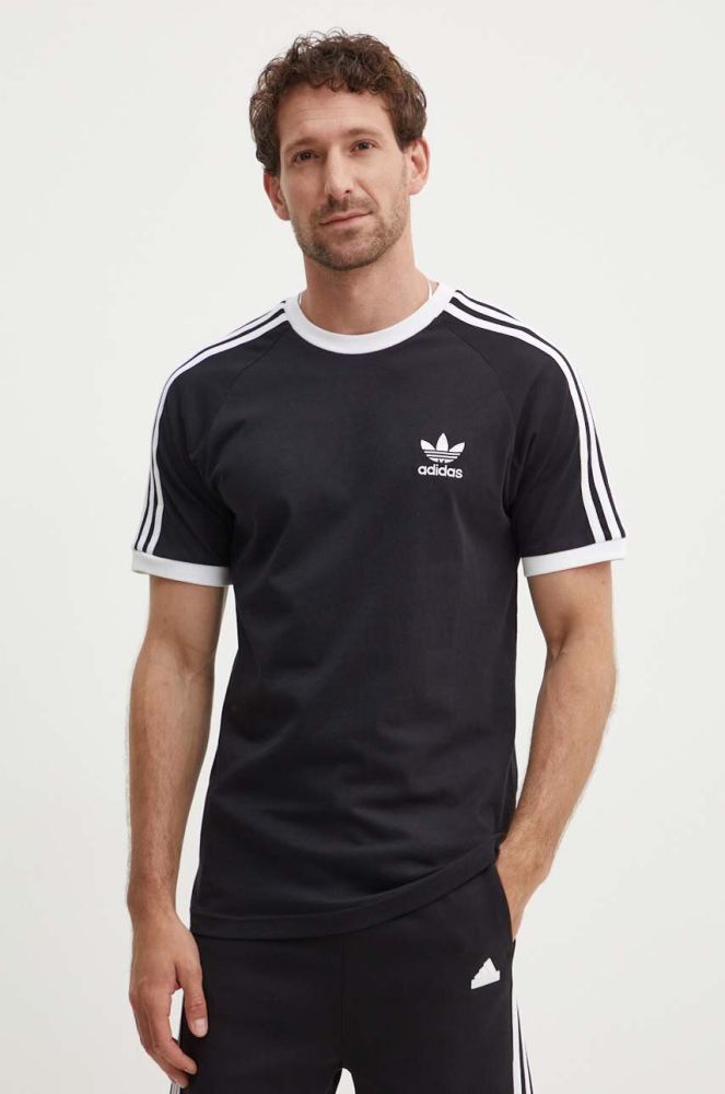 Бавовняна футболка adidas Originals колір чорний візерунок IA4845-BLACK