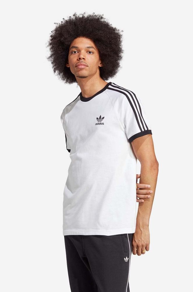 Бавовняна футболка adidas Originals 3-Stripes колір білий візерунок IA4846-white