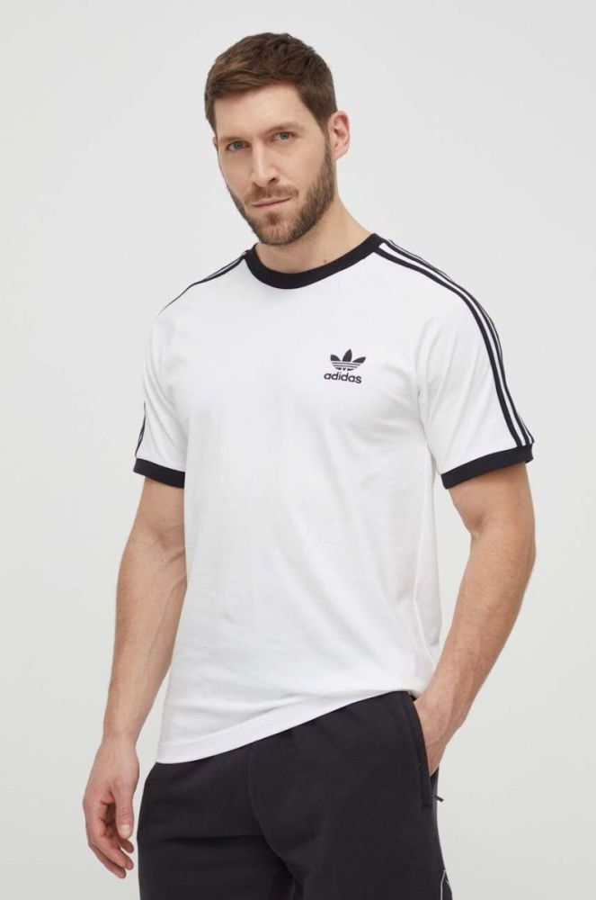 Бавовняна футболка adidas Originals 3-Stripes колір білий візерунок IA4846-white фото 4
