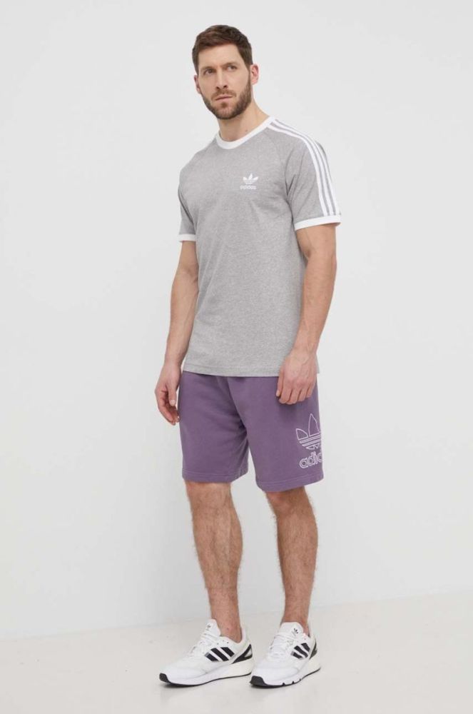Бавовняна футболка adidas Originals чоловіча колір сірий візерунок IA4848-grey фото 2