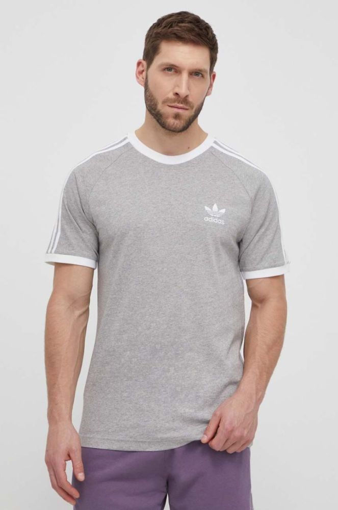 Бавовняна футболка adidas Originals чоловіча колір сірий візерунок IA4848-grey фото 4