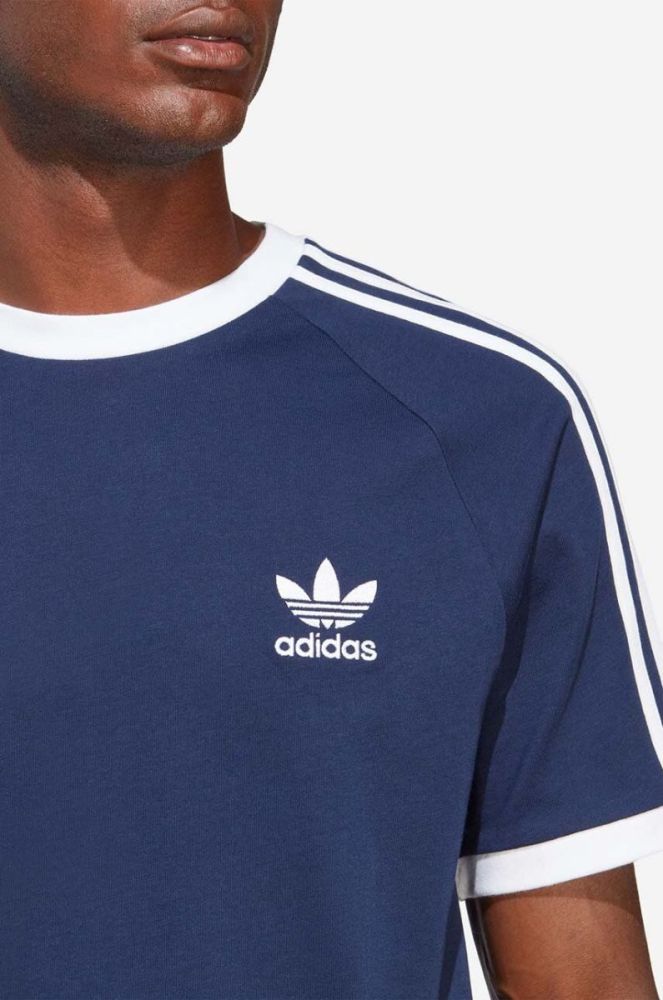 Бавовняна футболка adidas Originals Adicolor Classics 3-Stripes колір синій візерунок IA4850-navy фото 4