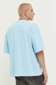 Бавовняна футболка Preach з принтом колір блакитний