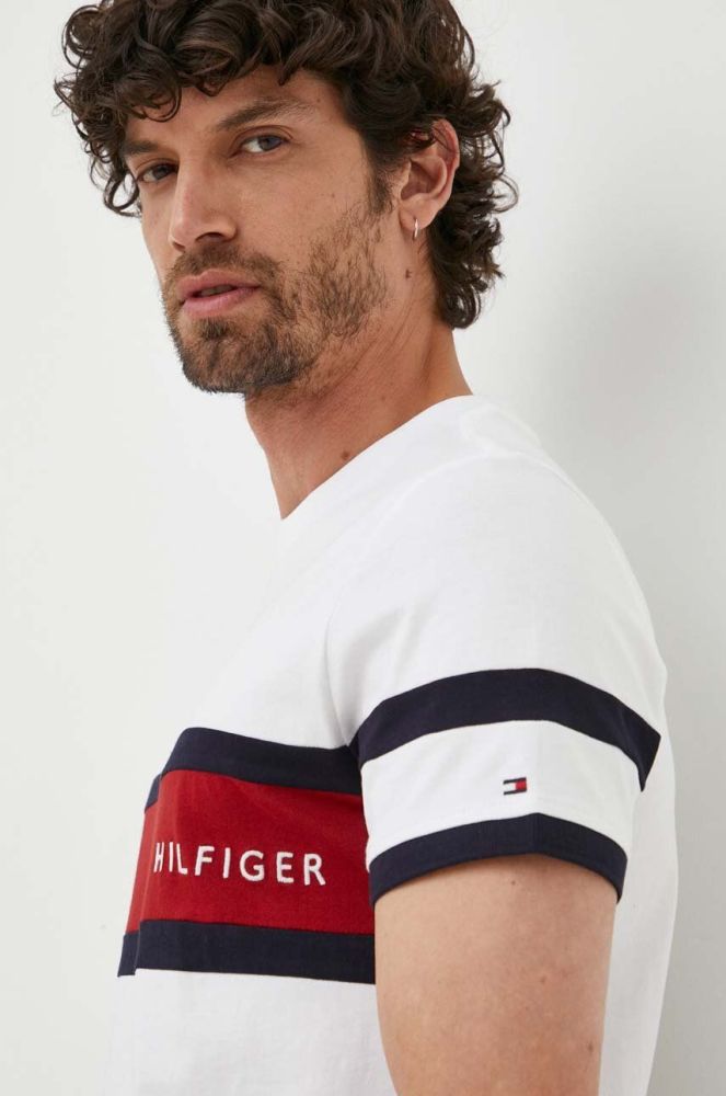 Бавовняна футболка Tommy Hilfiger колір білий візерунок (3289276)