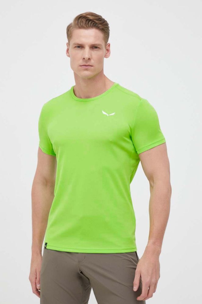 Спортивна футболка Salewa Sporty B 4 Dry колір зелений однотонна