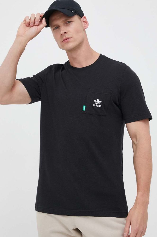 Футболка adidas Originals Essentials+ Made With Hemp Tee чоловіча колір чорний однотонна HR8623-BLACK