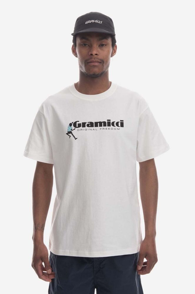 Бавовняна футболка Gramicci Dancing Man Tee колір білий з принтом G3SU.T045-white