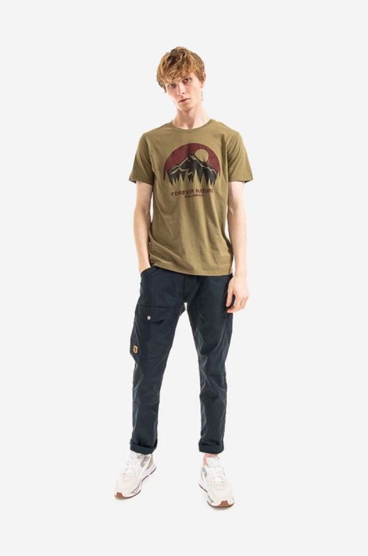 Бавовняна футболка Fjallraven колір зелений з принтом F87053.620-620 фото 2