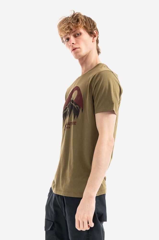 Бавовняна футболка Fjallraven колір зелений з принтом F87053.620-620 фото 6