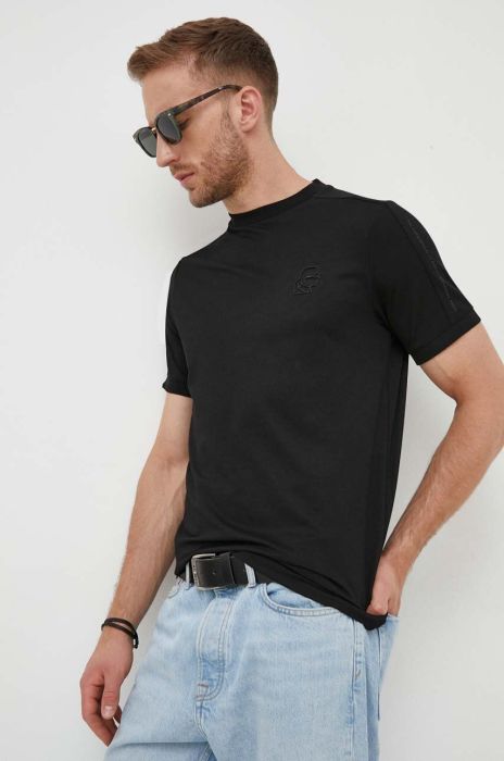 Футболка Karl Lagerfeld чоловічий колір чорний однотонний (3386627)