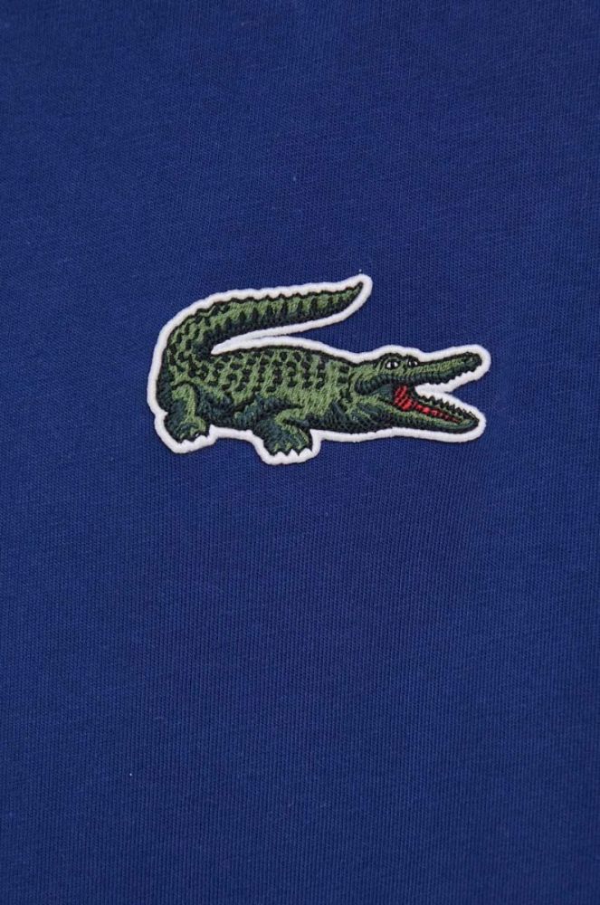 Бавовняна футболка Lacoste з аплікацією колір блакитний фото 10