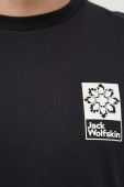 Бавовняна футболка Jack Wolfskin 10 колір чорний з принтом