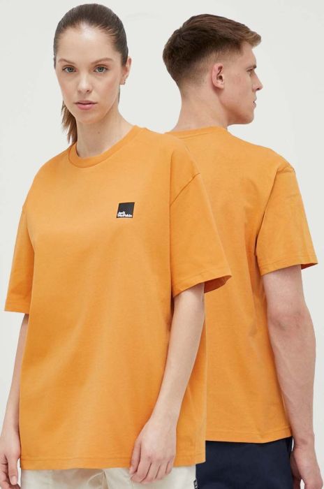 Бавовняна футболка Jack Wolfskin 10 колір жовтий з принтом (3189558)